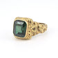 Victorian Style 14K Gold Ring with GIA Certified Green Spinel