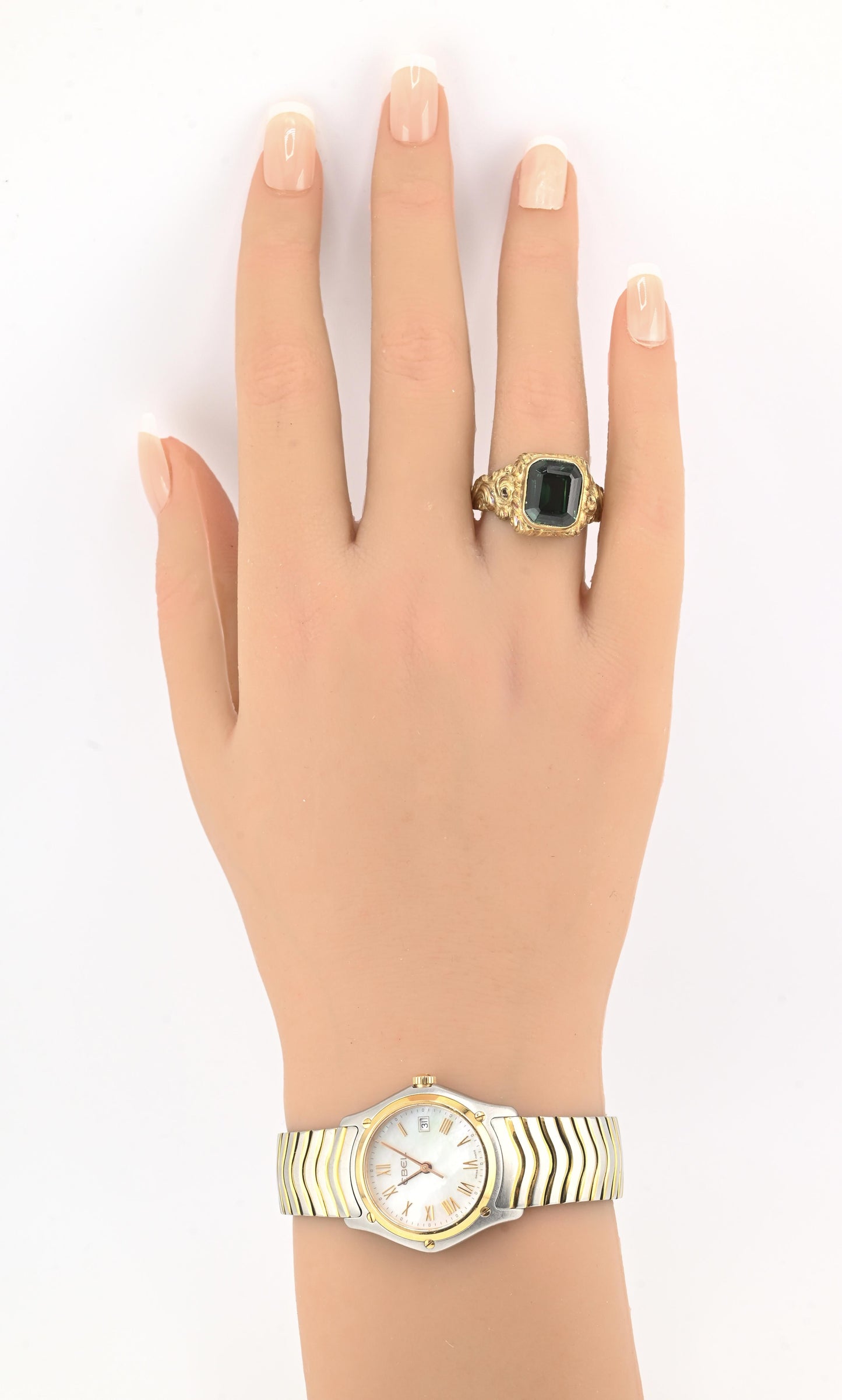Victorian Style 14K Gold Ring with GIA Certified Green Spinel