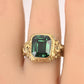 Victorian Style 14K Gold Ring with GIA Certified Green Spinel