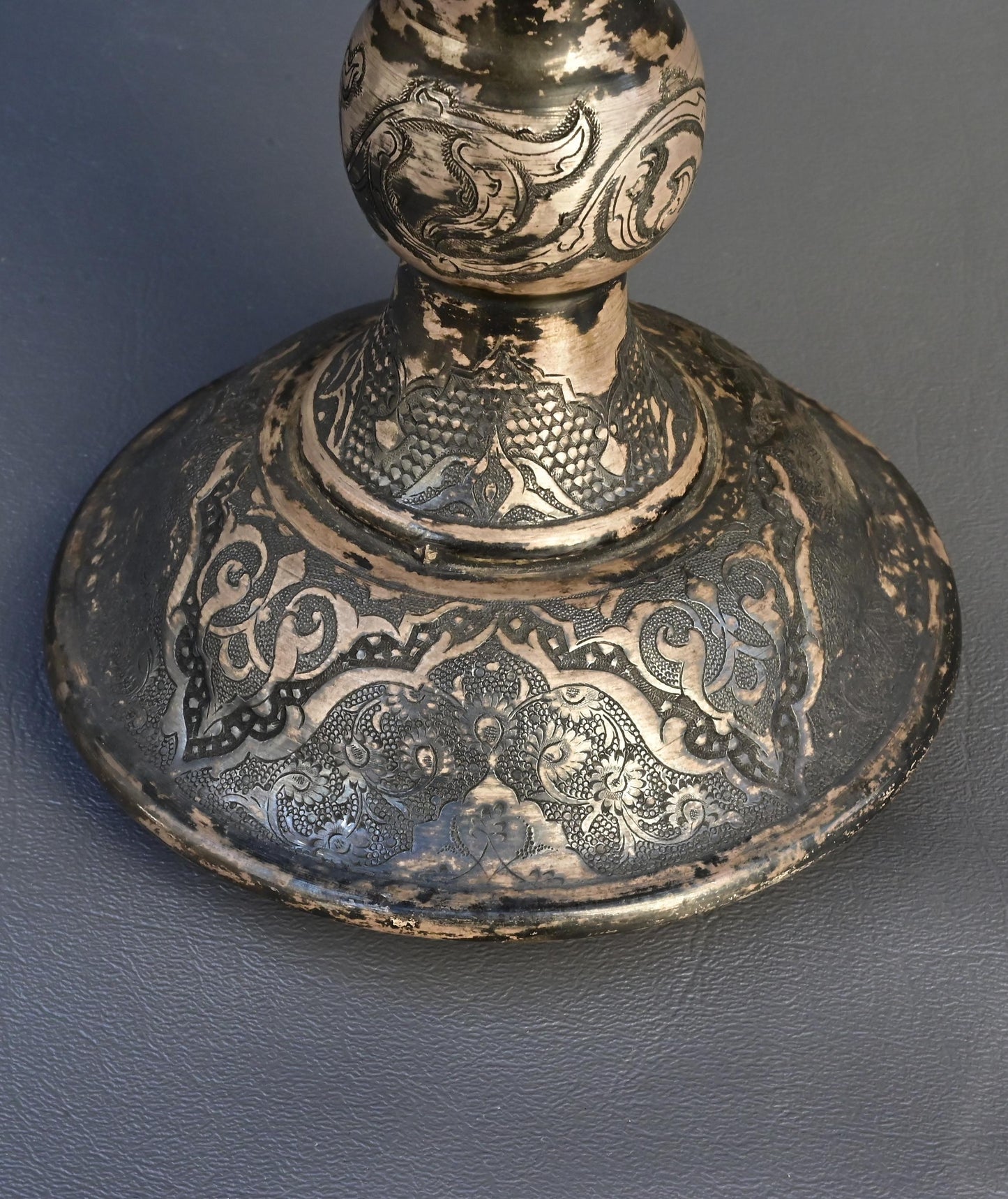 Antique Persian Silver Centerpiece Bowl – Hand-Engraved Qajar Court Scenes