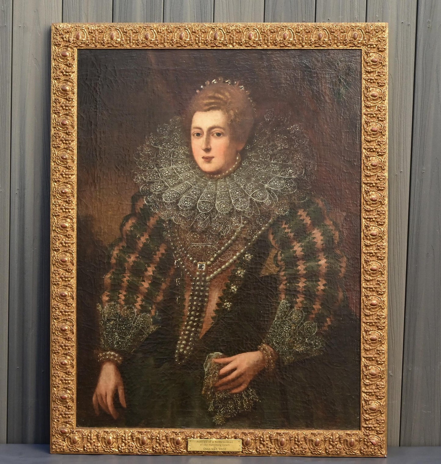 Portrait of a Noblewoman of the Habsburg Court – Oil on Canvas by Otto van Veen