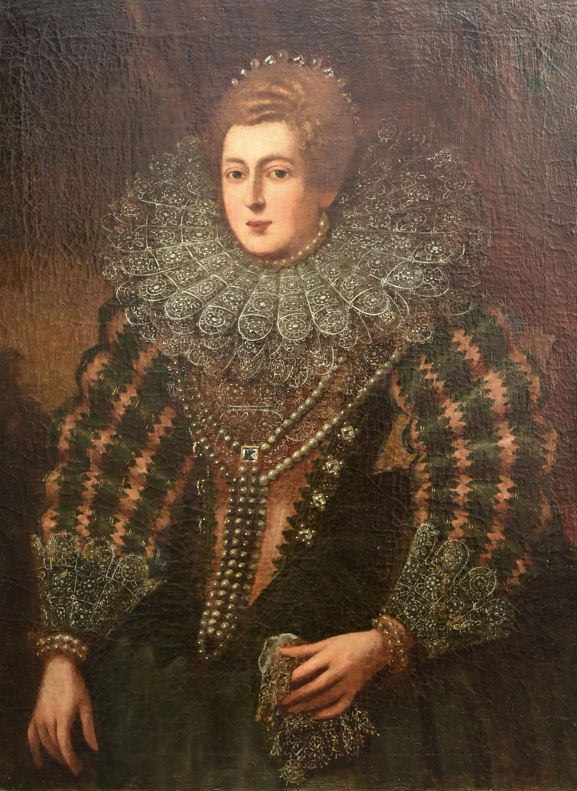 Portrait of a Noblewoman of the Habsburg Court – Oil on Canvas by Otto van Veen