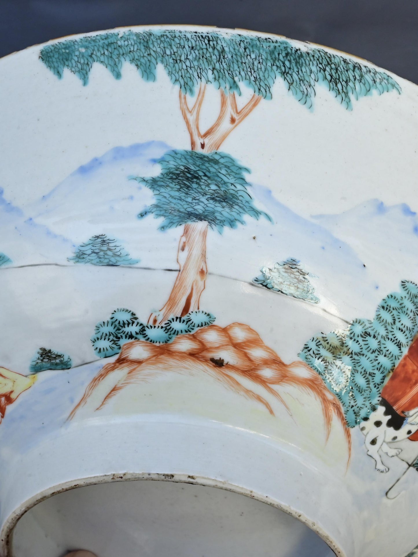 18th Century Chinese Export Famille Rose Porcelain Bowl with European Subject