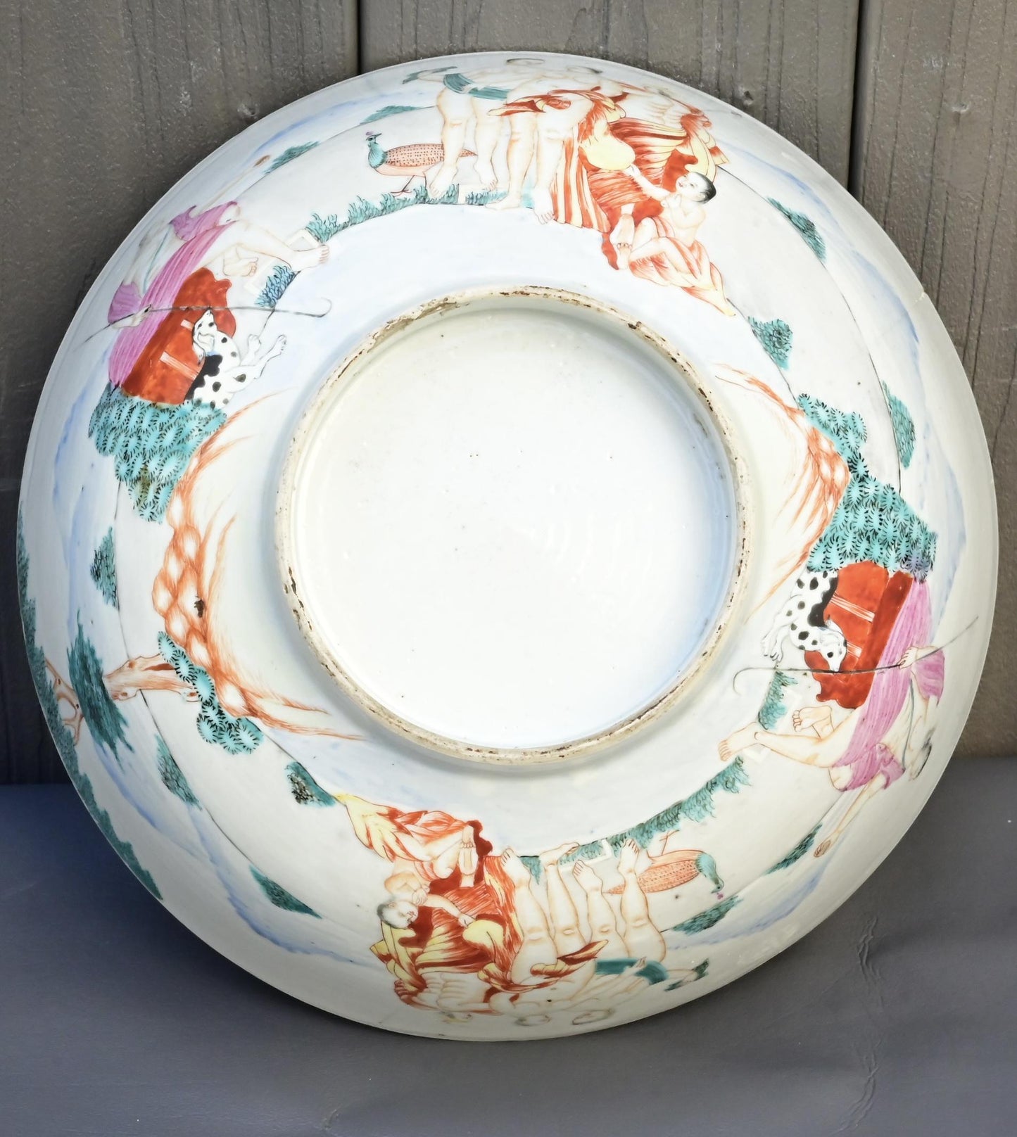 18th Century Chinese Export Famille Rose Porcelain Bowl with European Subject