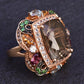 14K Rose Gold Levian Ring With Smokey Quartz Fine Beautiful Color Gemstones