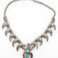 Navajo M. Tsosie Sterling Silver Necklace 125.26g Turquoise Coral Claw Naja
