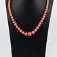 Antique Art Deco Japanese Momo Coral Necklace 50.18g 14K Gold Clasp 23¾"