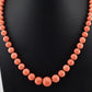 Antique Art Deco Japanese Momo Coral Necklace 50.18g 14K Gold Clasp 23¾"