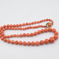 Antique Art Deco Japanese Momo Coral Necklace 50.18g 14K Gold Clasp 23¾"