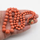 Antique Art Deco Japanese Momo Coral Necklace 50.18g 14K Gold Clasp 23¾"