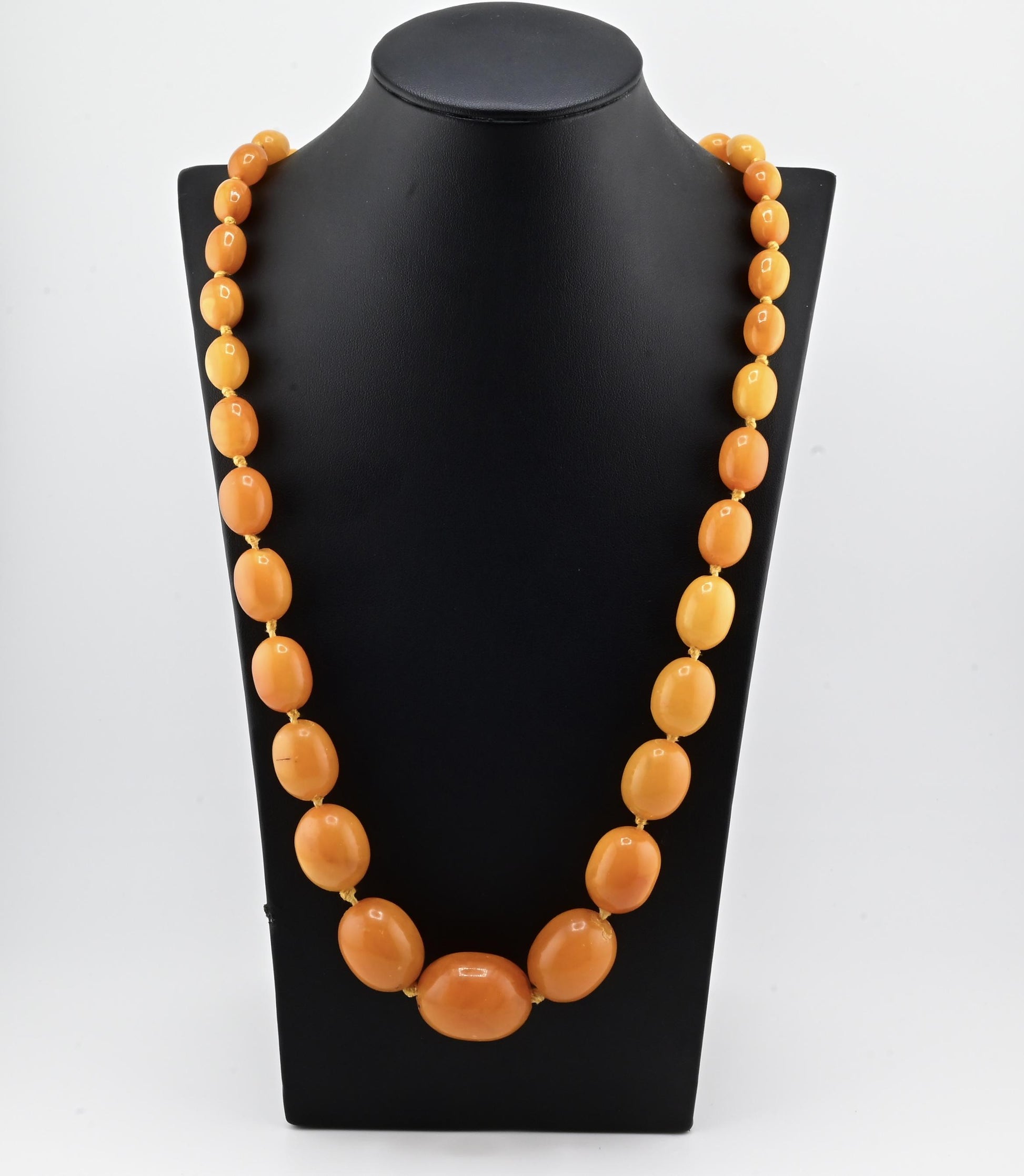 Antique Butterscotch Baltic Amber Necklace 78.25g 31" Graduated Beads Natural