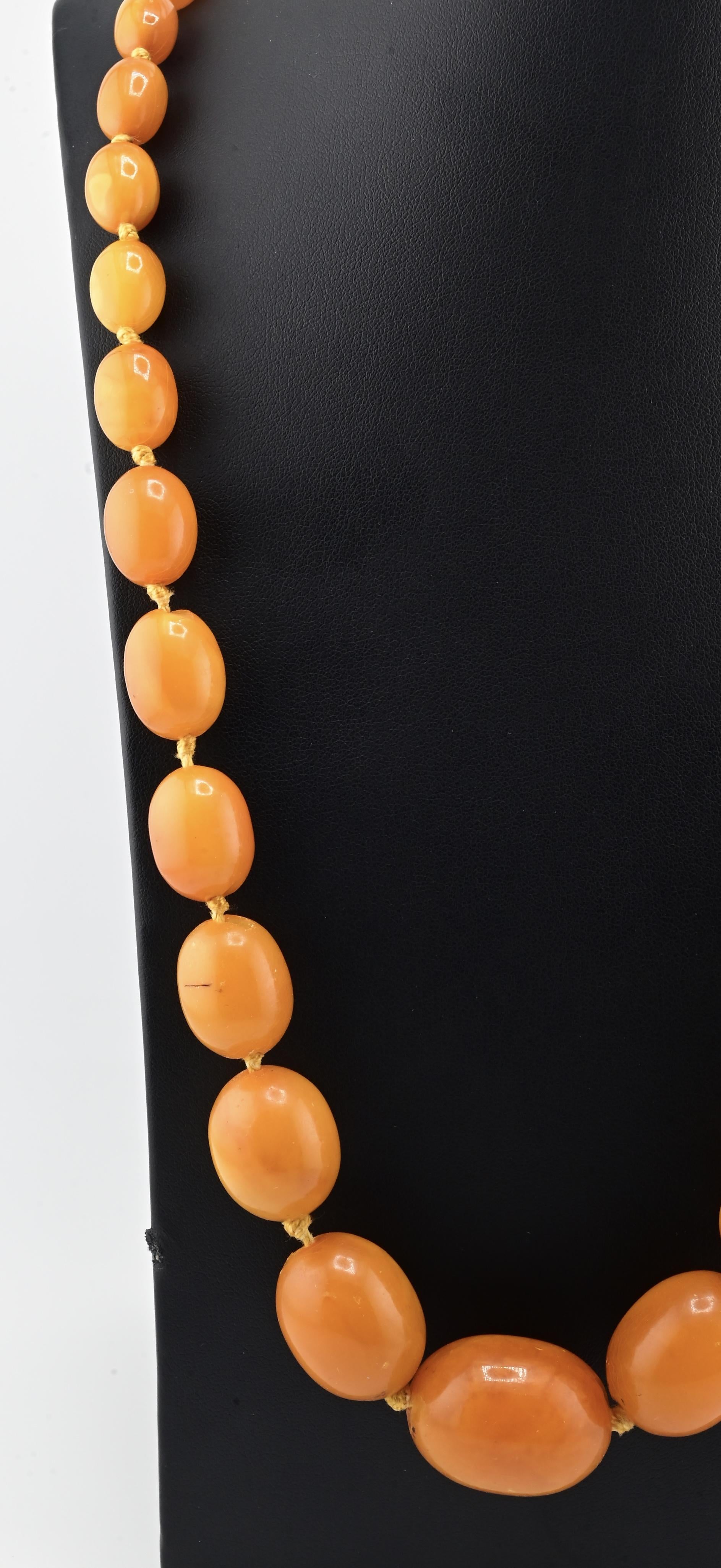 Antique Butterscotch Baltic Amber Necklace 78.25g 31" Graduated Beads Natural