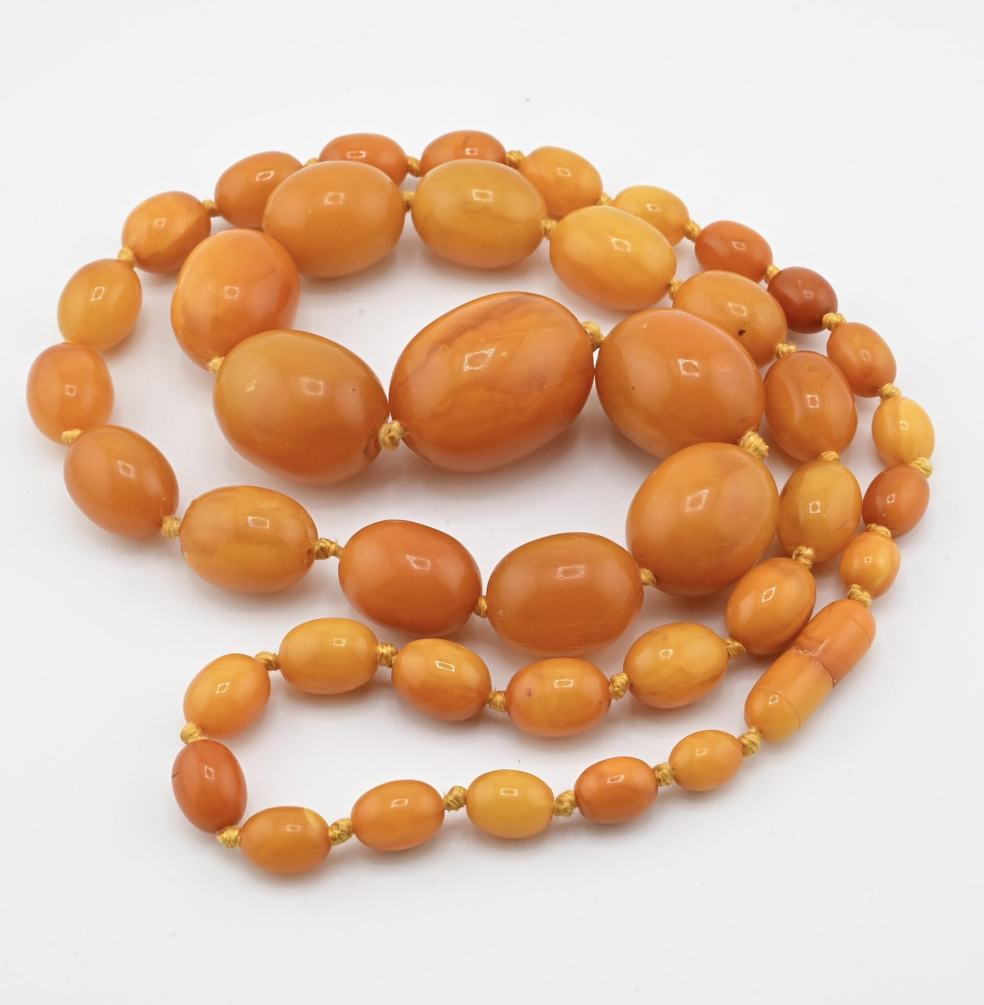 Antique Butterscotch Baltic Amber Necklace 78.25g 31" Graduated Beads Natural