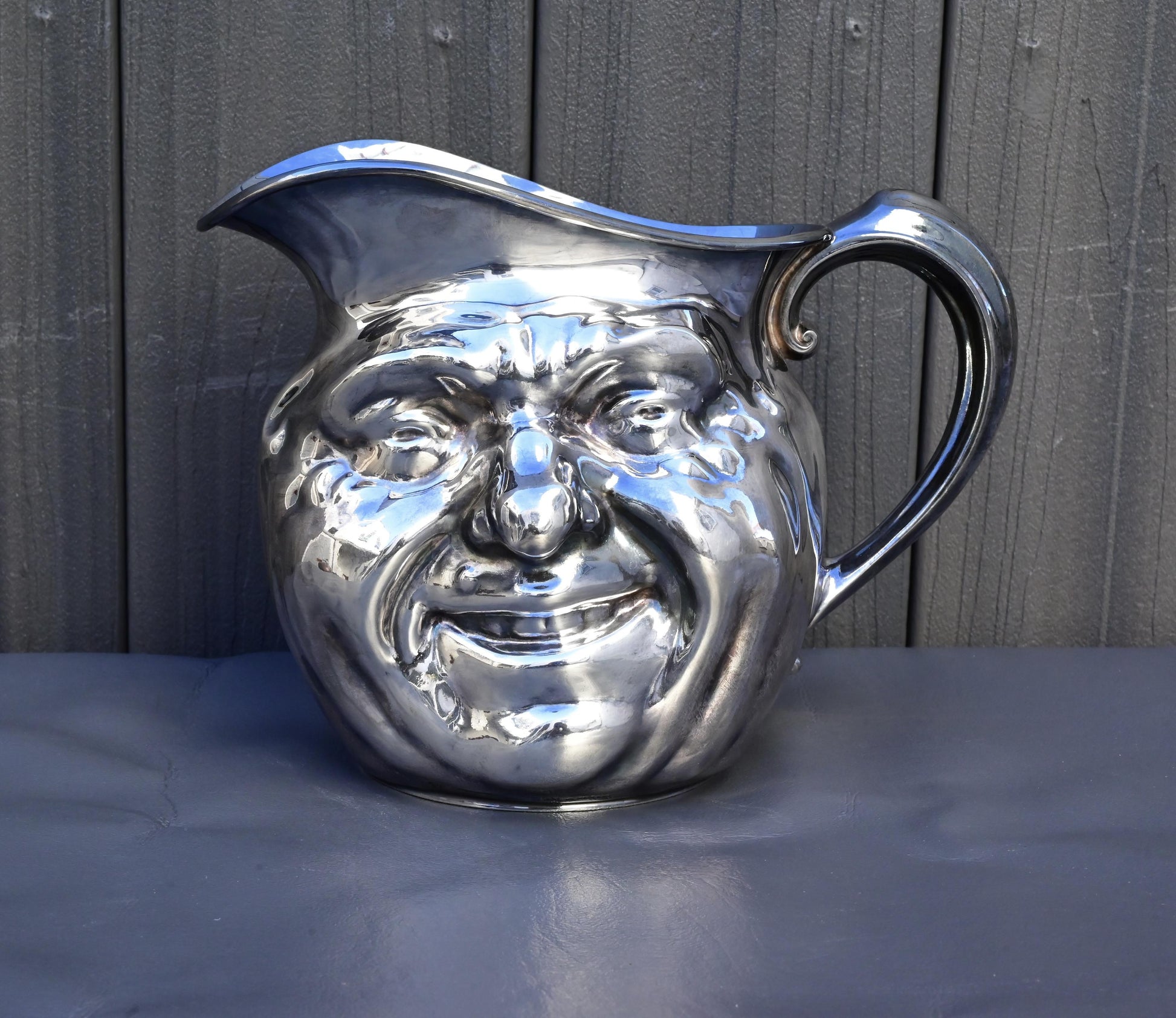 Antique Reed & Barton Silver-Plated “Jolly Face” Pitcher Jug Sunny Jim