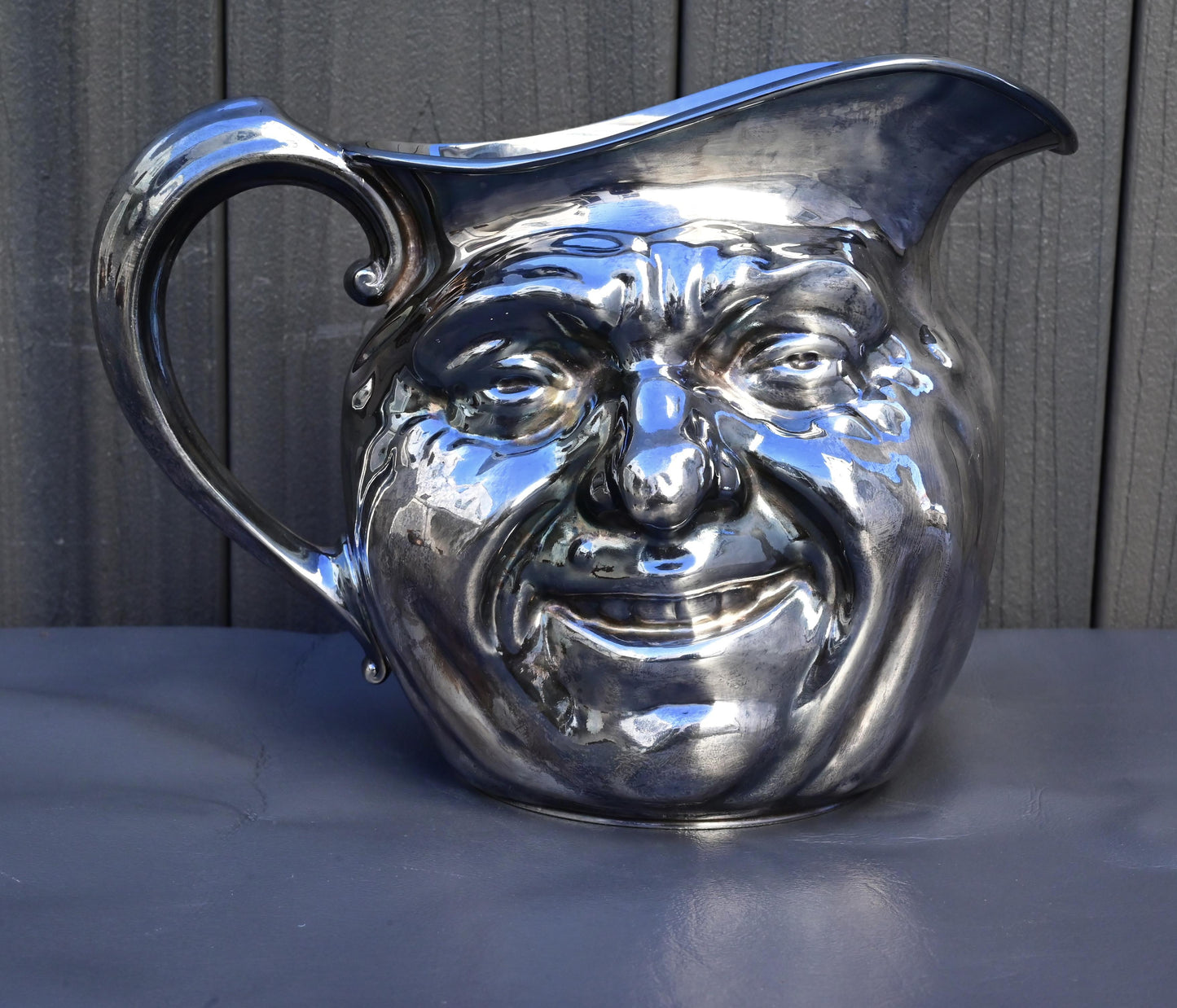 Antique Reed & Barton Silver-Plated “Jolly Face” Pitcher Jug Sunny Jim