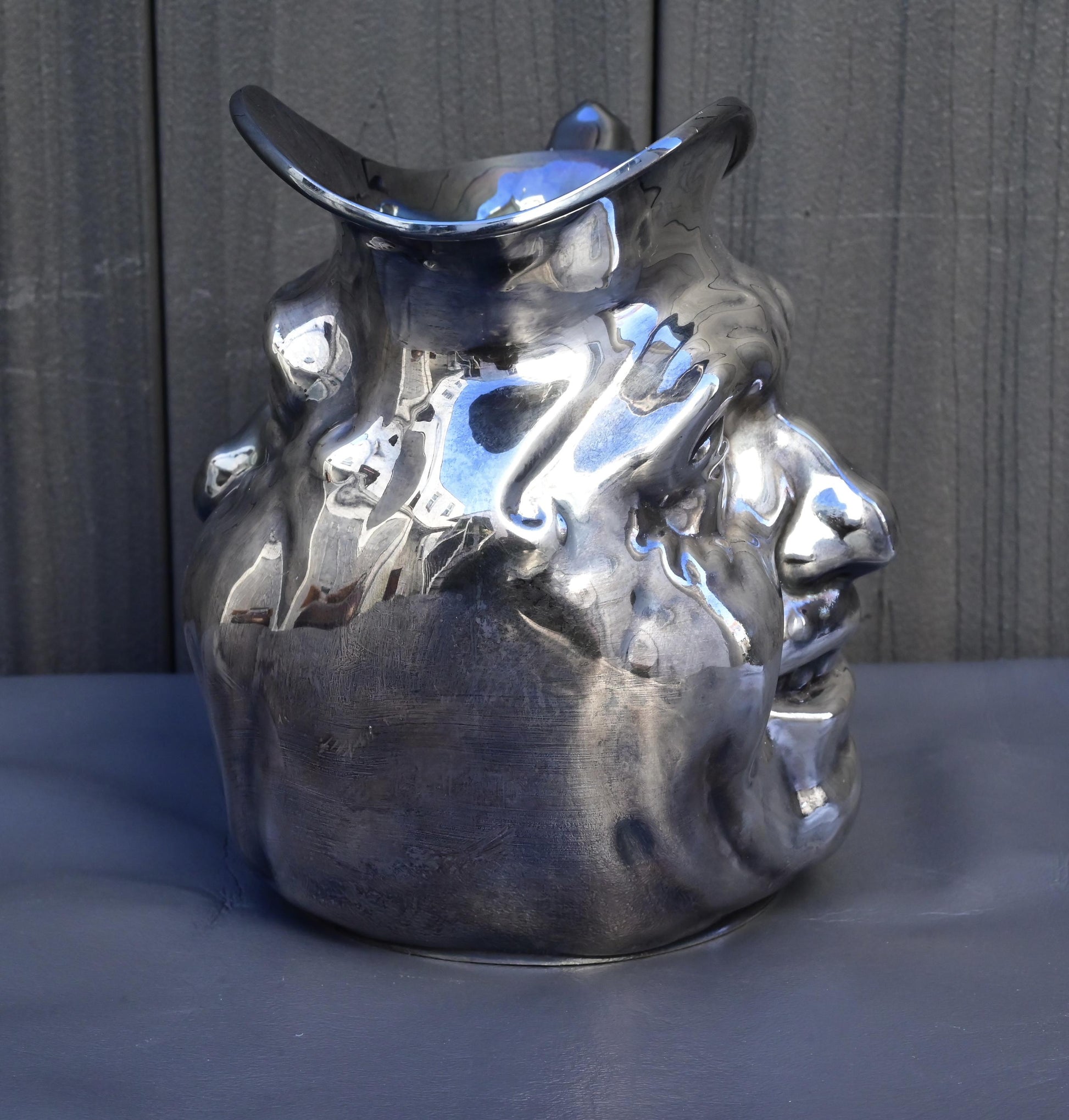 Antique Reed & Barton Silver-Plated “Jolly Face” Pitcher Jug Sunny Jim