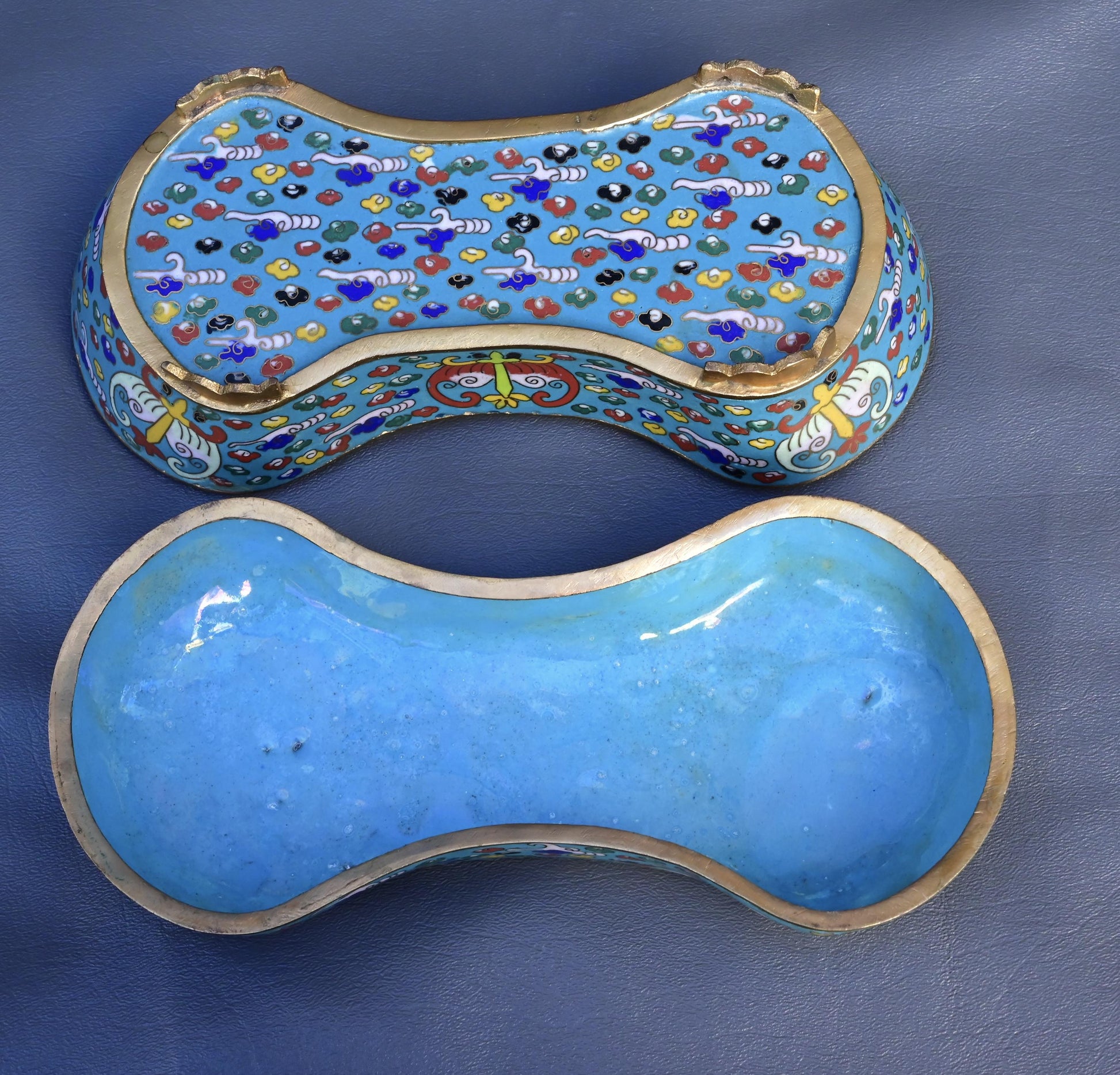 Antique Chinese Cloisonné Enamel Box with Mythical Beasts Late 19th Century