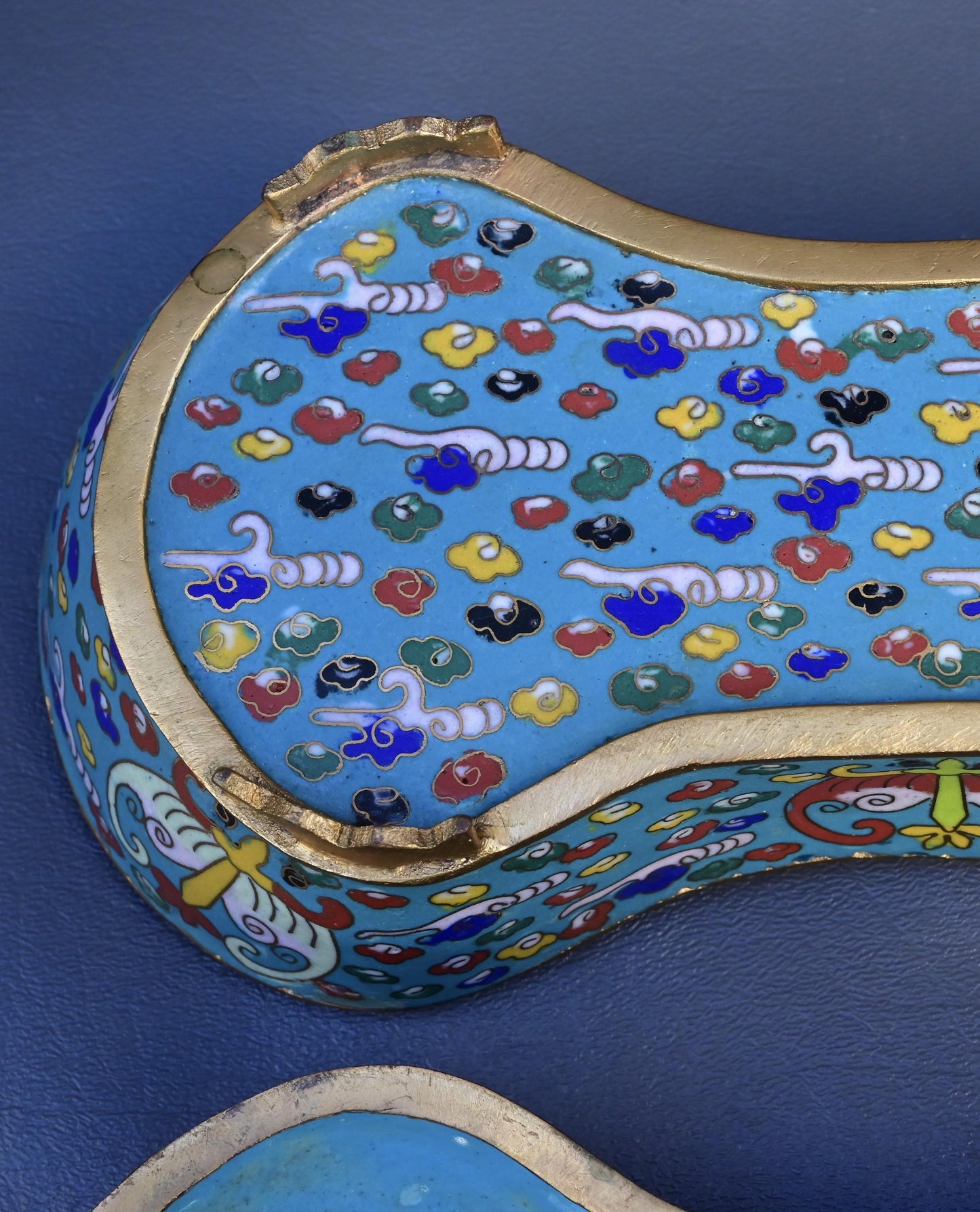 Antique Chinese Cloisonné Enamel Box with Mythical Beasts Late 19th Century