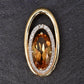 IGI Certified 14K Yellow Gold Pendant 4.40ct Oval Natural Citrine & Diamonds