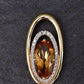 IGI Certified 14K Yellow Gold Pendant 4.40ct Oval Natural Citrine & Diamonds