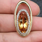 IGI Certified 14K Yellow Gold Pendant 4.40ct Oval Natural Citrine & Diamonds