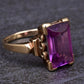 10K Yellow Gold Sapphire Ring Art Deco / Retro Era IGI Certified Size 6.75