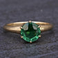 IGI Certified 14K Yellow Gold Ring | Natural Green Gemstone | Size 5.75