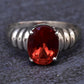 IGI Certified 14K White Gold Ring With Red Labradorite Feldspar Size 7