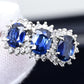 14K White Gold Ring 2.10ct Natural Blue Sapphires & 0.44ct Diamond Accent
