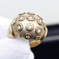 IGI Certified Diana Vincent 18K Gold Dome Diamond Ring Size 4 11.83 Grams