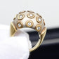 IGI Certified Diana Vincent 18K Gold Dome Diamond Ring Size 4 11.83 Grams