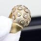 IGI Certified Diana Vincent 18K Gold Dome Diamond Ring Size 4 11.83 Grams