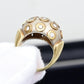 IGI Certified Diana Vincent 18K Gold Dome Diamond Ring Size 4 11.83 Grams