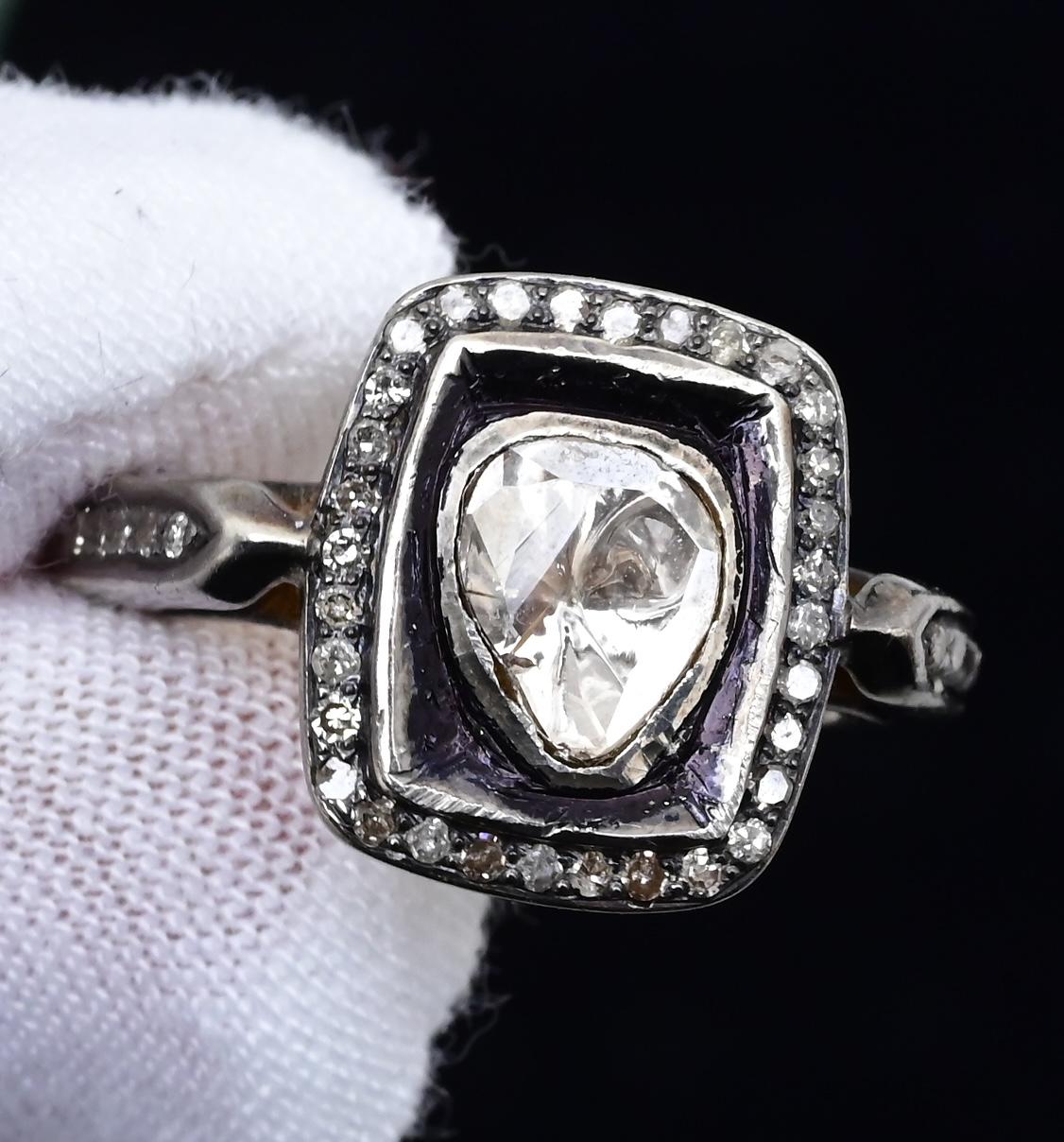 925 Sterling Silver IGI Certified Diamond Ring Freeform Diamond Ring Size 6