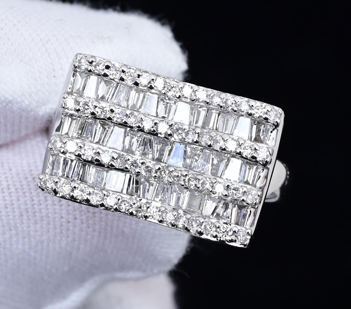 18K White Gold Diamond Ring 1.35 TCW Ring Size 7 GIA Certified
