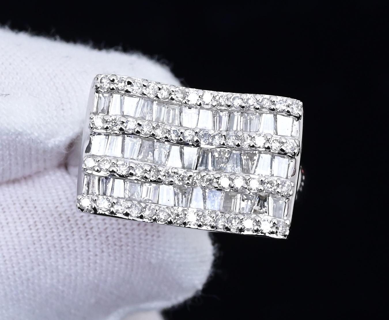 18K White Gold Diamond Ring 1.35 TCW Ring Size 7 GIA Certified