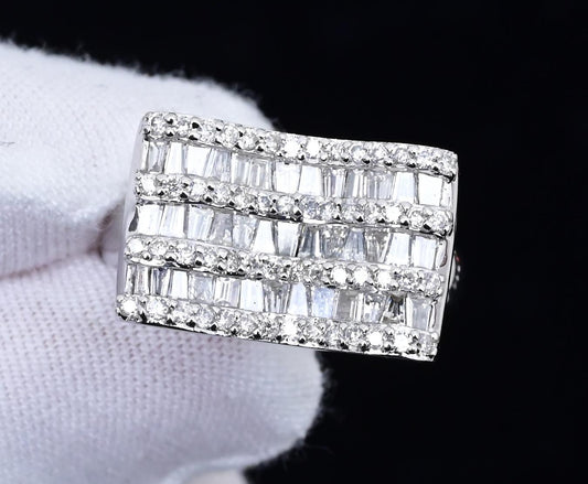 18K White Gold Diamond Ring 1.35 TCW Ring Size 7 GIA Certified