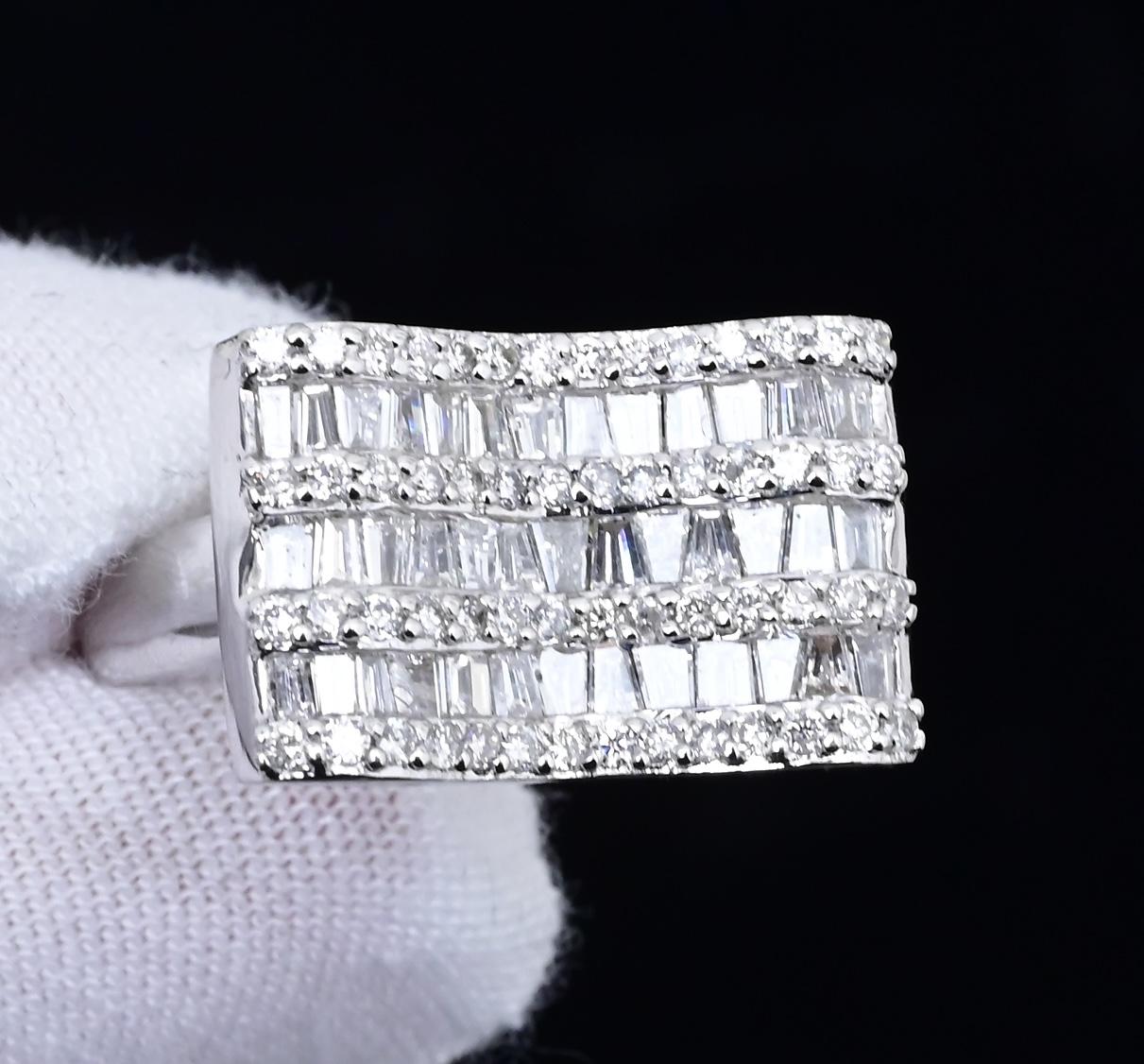 18K White Gold Diamond Ring 1.35 TCW Ring Size 7 GIA Certified