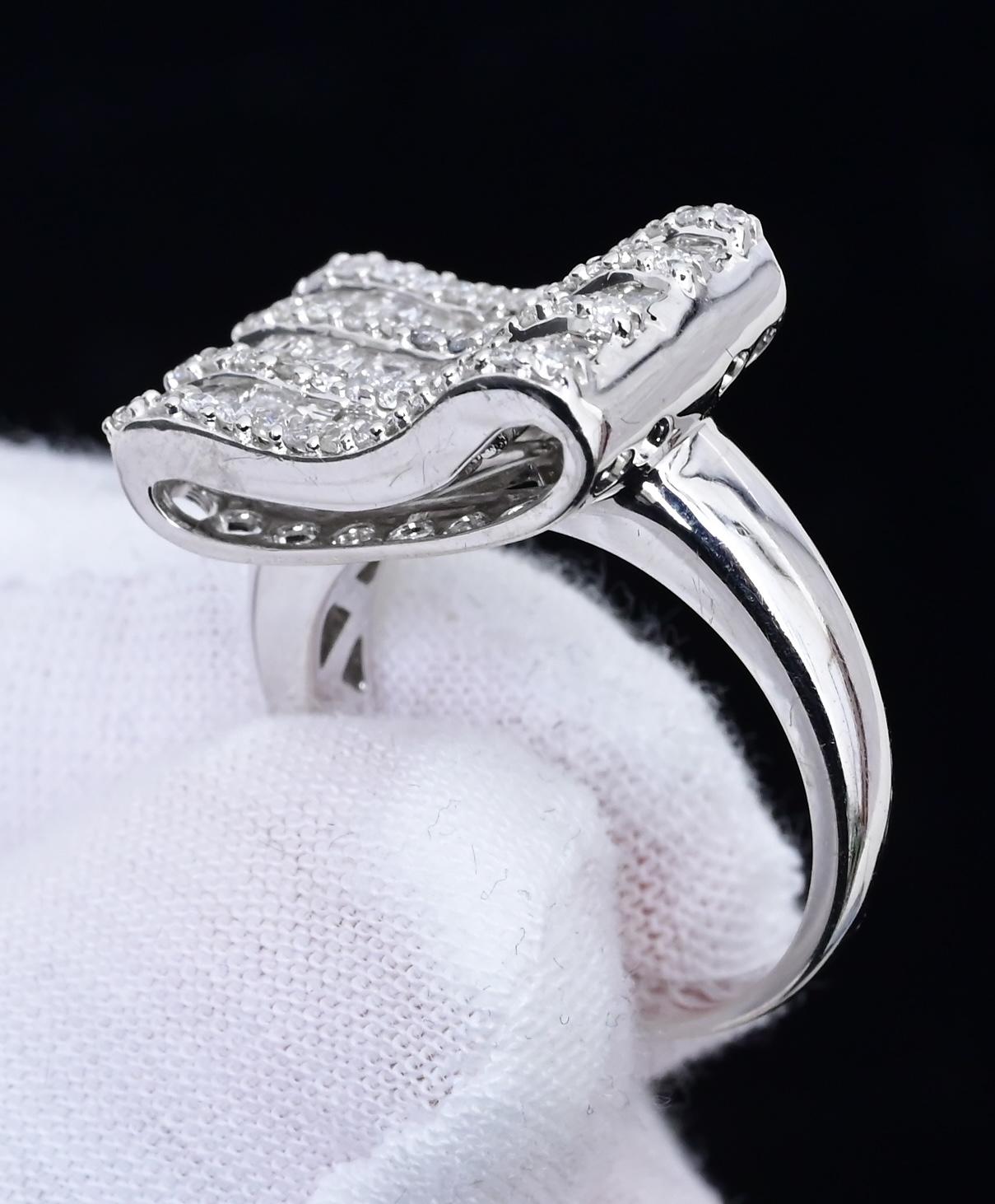 18K White Gold Diamond Ring 1.35 TCW Ring Size 7 GIA Certified