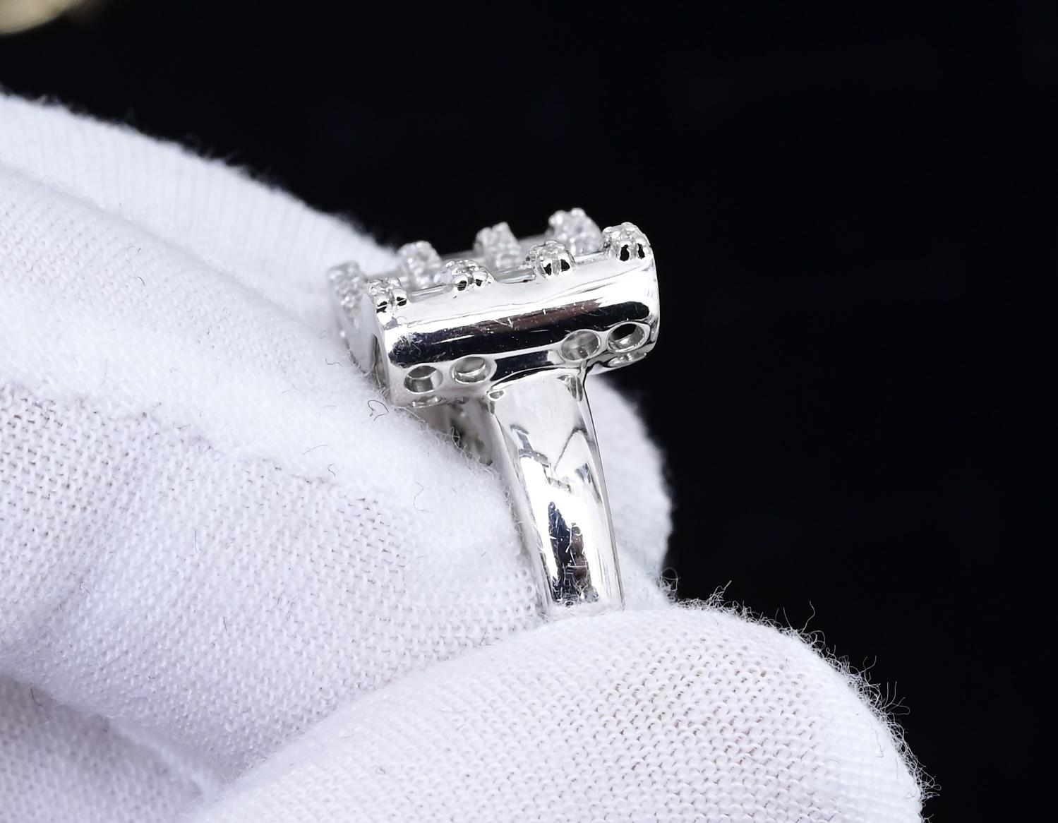 18K White Gold Diamond Ring 1.35 TCW Ring Size 7 GIA Certified