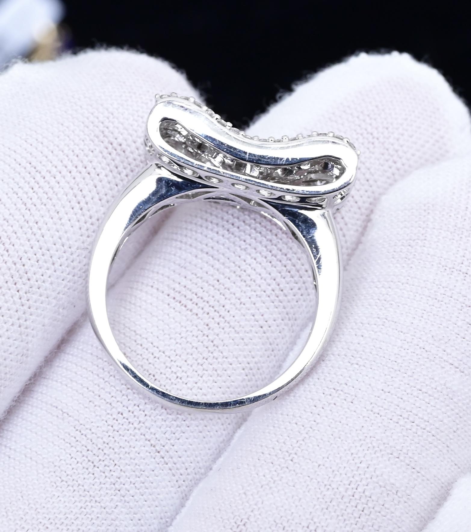 18K White Gold Diamond Ring 1.35 TCW Ring Size 7 GIA Certified