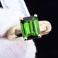 IGI Certified 14K Yellow Gold Green Tourmaline Ring – 3.00 CT Step Cut 4.50 DWT