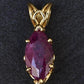 IGI Certified 14K Yellow Gold Pendant 4.50ct Natural Marquise-Cut Ruby