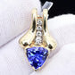 14K Yellow Gold Tanzanite & Diamond Pendant 2.20 Ct Tanzanite IGI Certified