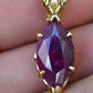 IGI Certified 14K Yellow Gold Pendant 4.50ct Natural Marquise-Cut Ruby