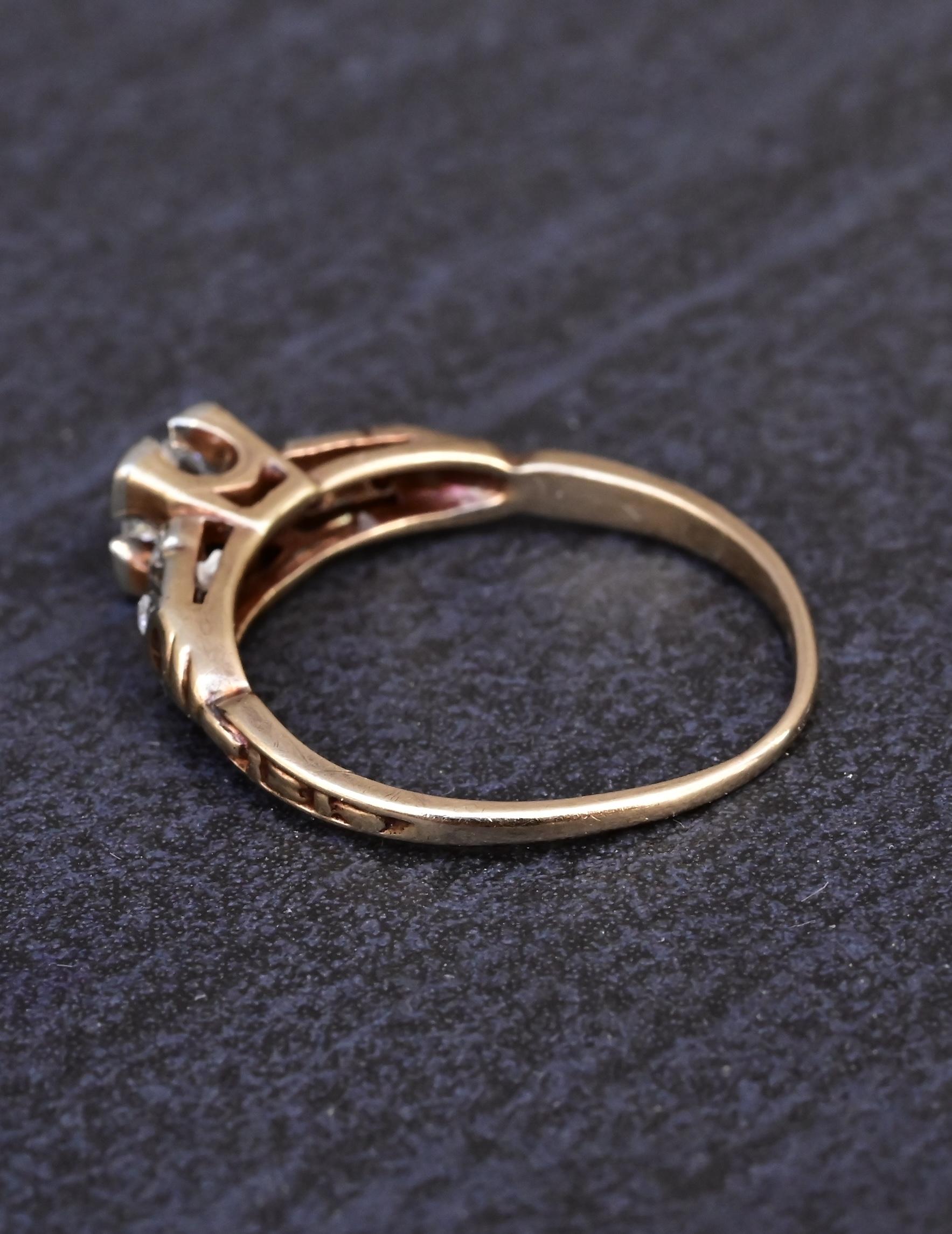 14K Multi-Color Gold Diamond Ring IGI Certified Ring Size 5.75