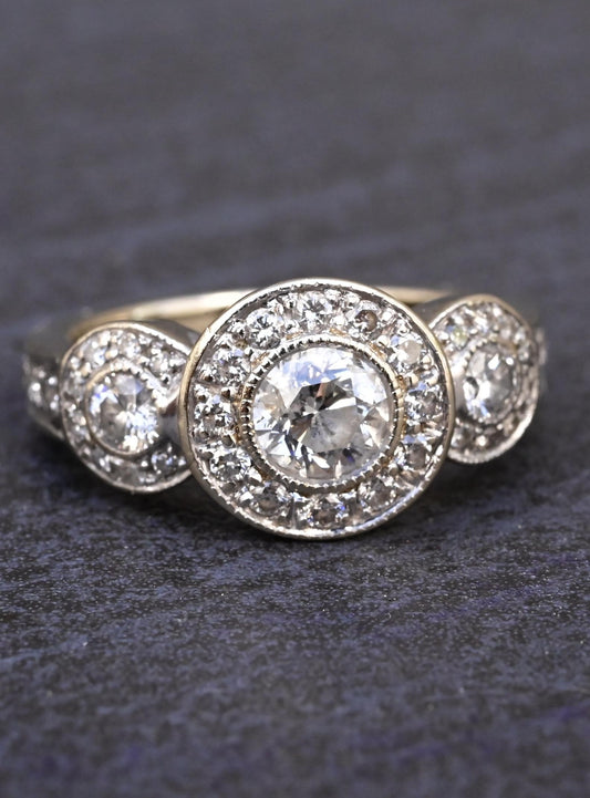 14K White Gold Natural Diamond Ring .92 Carats IGI Certified $3460 Retail Value