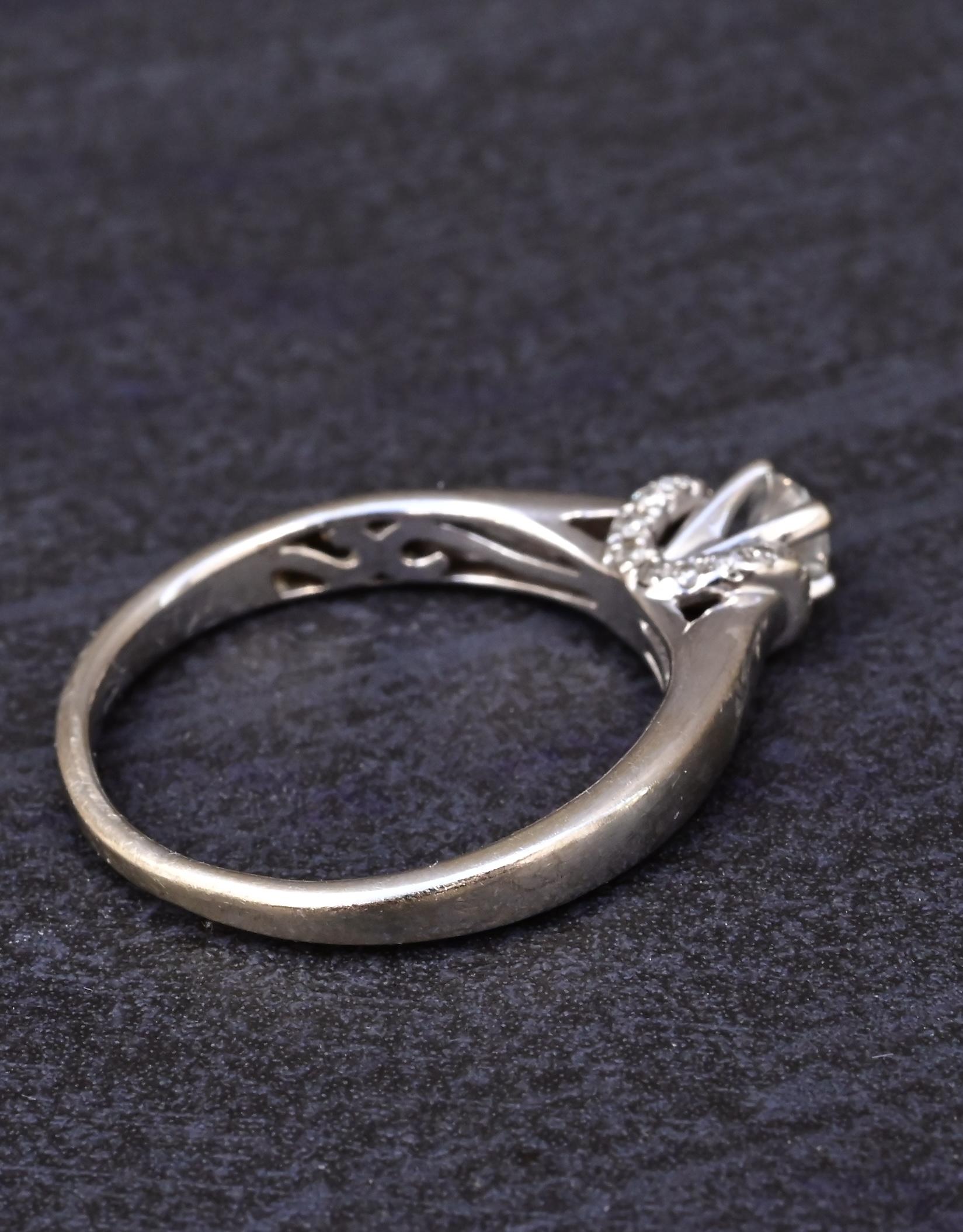 14K White Gold Diamond Ring IGI Certified Ring Size 9