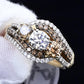 14K Yellow Gold “Past Present Future” IGI Certified Diamond Ring 1.55 Ct Size 7
