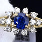 18K Yellow Gold 1.20ct Natural Blue Sapphire Diamond Ring Size 8 IGI Certified